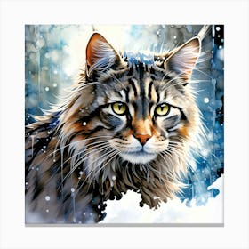 Feline Cat Creative Artwork Illustration 10 Canvas Print