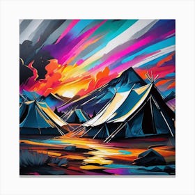 Tents At Sunset Canvas Print