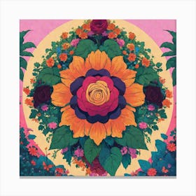 Floral Fours Canvas Print