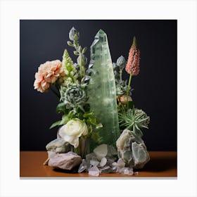 Flowers And Crystals 5 Canvas Print