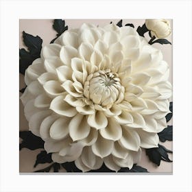 Aesthetic style, Large white Dahlia flower Canvas Print