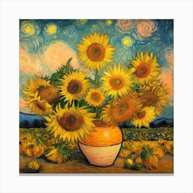 Sunflowers By Van Gogh Canvas Print