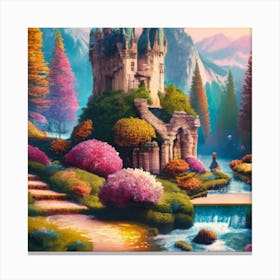 A beautiful and wonderful castle in the middle of stunning nature 1 Canvas Print