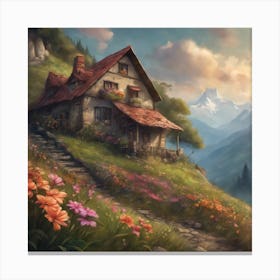 House In The Mountains 1 Canvas Print