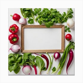 Fresh Vegetables In A Frame 3 Canvas Print