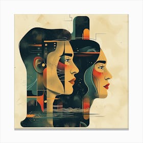 Portrait Of Man And Woman 1 Canvas Print