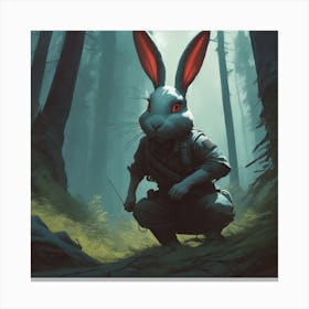 Rabbit In The Woods 57 Canvas Print