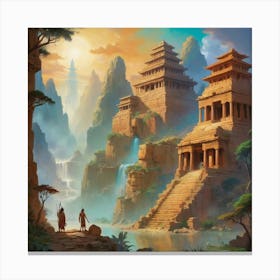 Egyptian Temple Art print paintings 1 Canvas Print