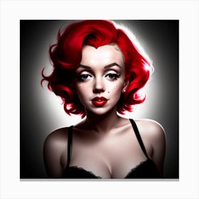 Red Velvet Marilyn Monroe Canvas Print