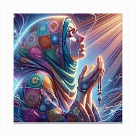 Girl worship her God Canvas Print