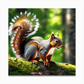 Squirrel In The Forest 380 Canvas Print