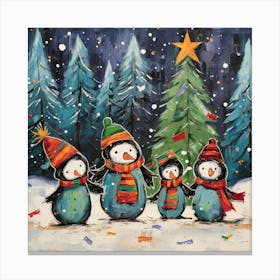 Family Of Penguins Canvas Print