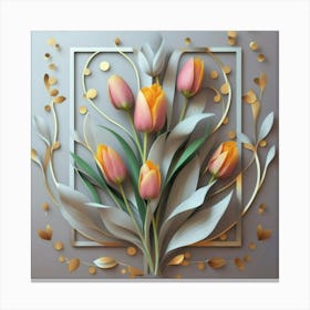 Tulips In A Frame Canvas Print