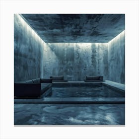 Grunge Style Wallpaper Design Featuring An Abstract Horror Environment Patterned Cement Hall With G (4) Canvas Print