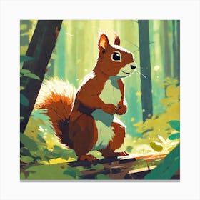 Squirrel In The Woods 12 Canvas Print