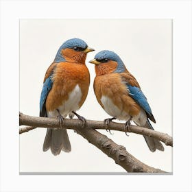 Photograph - Bluebirds On A Branch Canvas Print