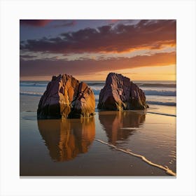 Rock Formations At Sunset Canvas Print