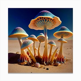 Fun Mushroom Group Canvas Print