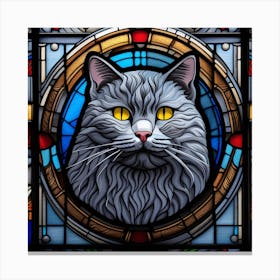 Cat, Pop Art 3D stained glass cat superhero limited edition 57/60 Canvas Print