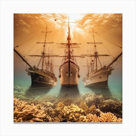 Ships In The Sea 1 Canvas Print