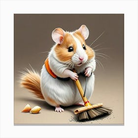 Hamster Cleaning Canvas Print