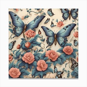 Aesthetic style, butterfly pattern Canvas Print