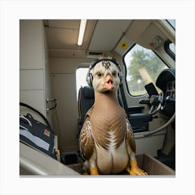 Goose In A Plane 1 Canvas Print