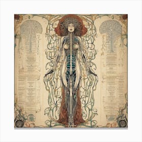 Lady Bits Nouveau Series - 2 Canvas Print