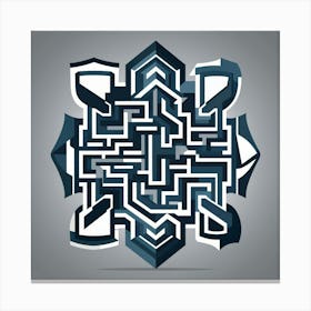 Minimalist Abstract Geometric Maze Canvas Print