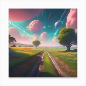 Space Landscape 3 Canvas Print