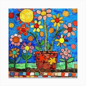 Mosaic Flower Garden Canvas Print