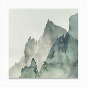 Japanese Watercolour Of Mount Goryu 4 Canvas Print
