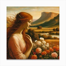 Girl In A Field 1 Canvas Print