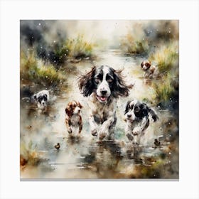 puppy run Canvas Print