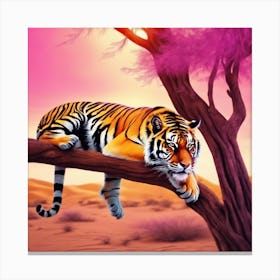 Tiger In The Desert 3 Canvas Print