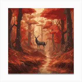 Deer In The Forest Canvas Print