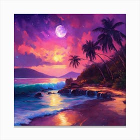 Sunset in Palm Island Canvas Print