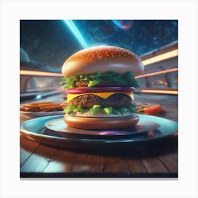 Burger In Space 26 Canvas Print