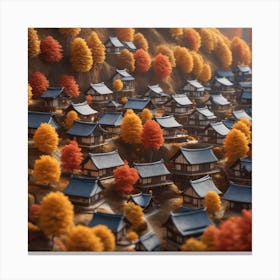 Miniature Village In Autumn Canvas Print