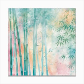 Bamboo Trees Watercolor Painting Canvas Print