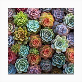 Colorful Succulents 2 Canvas Print