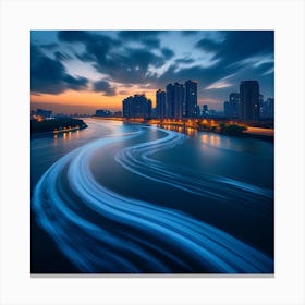 Shanghai River At Dusk Canvas Print