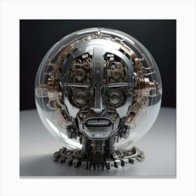 Metal Brain Of A Robot 15 Canvas Print
