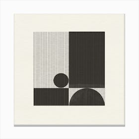 Geometric Minimalistic Simple Design Beige and Black Canvas Print