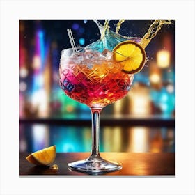 Cocktail Splash Canvas Print