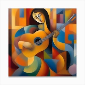 Abstract Acoustic Guitar 1 Canvas Print