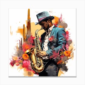 Saxophone Player Canvas Print