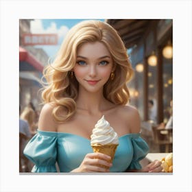 Ice Cream Girl Canvas Print