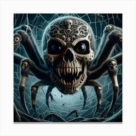 Skull And Spider Canvas Print