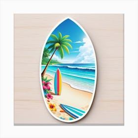 Beach Scene With Surfboards Canvas Print